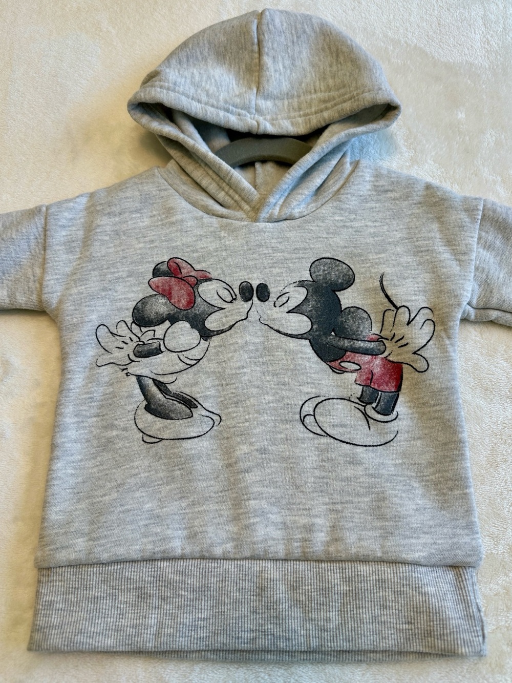 Disney Heather Gray Mickey & Minnie Pullover Hoodie. Sweater, outerwear. - Picture 2 of 4